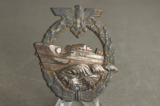 WW2 Tysk Kriegsmarine 2. Model "Schnellboot-Kriegsabzeichen". Sjælden. Original.
