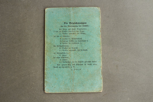 WW1 Tysk Heer "Schiess-Buch". Original.