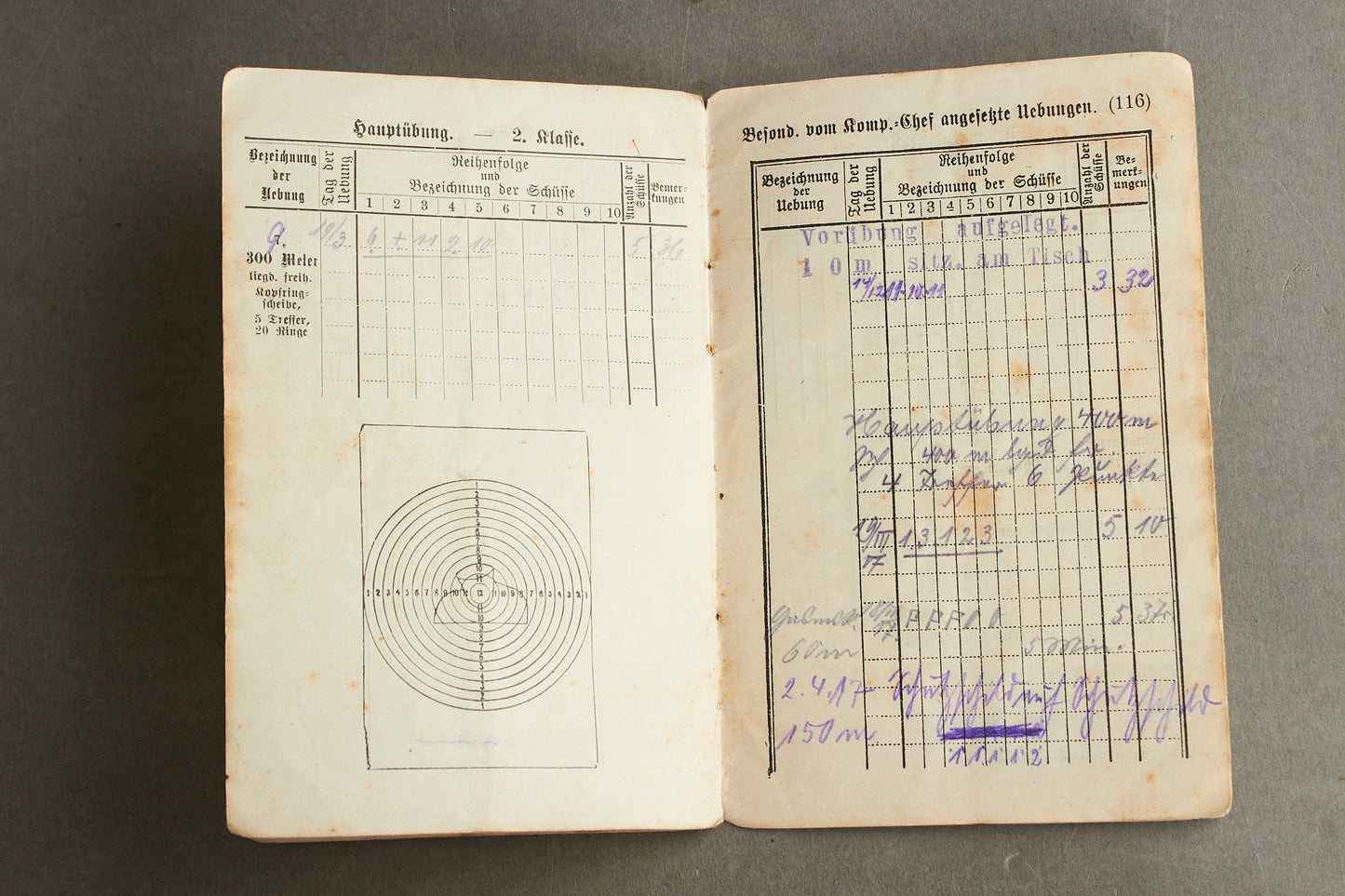 WW1 Tysk Heer "Schiess-Buch". Original.