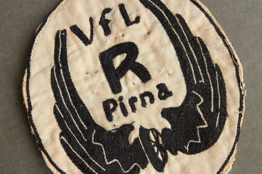 WW1 Tysk Veteran Stofmærke (Kyffhäuserbund, Stahlhelmbund mv), fra lokalforeningen i byen Pirna. Original.