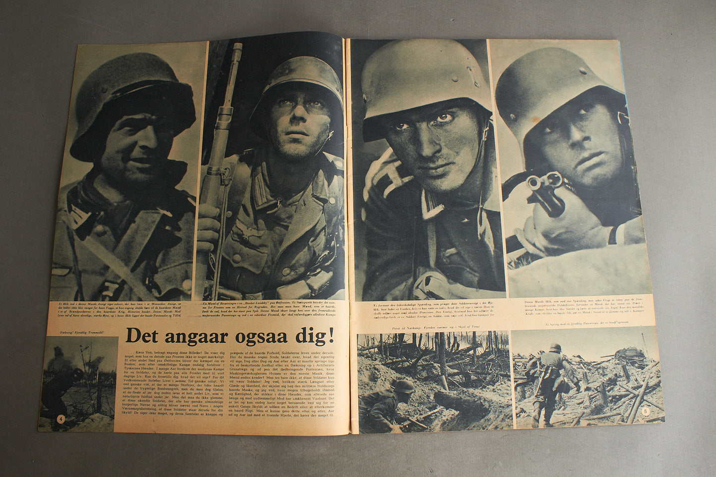 WW2 Tysk/Dansk Signal Blad. Waffen-SS Forside. Original.