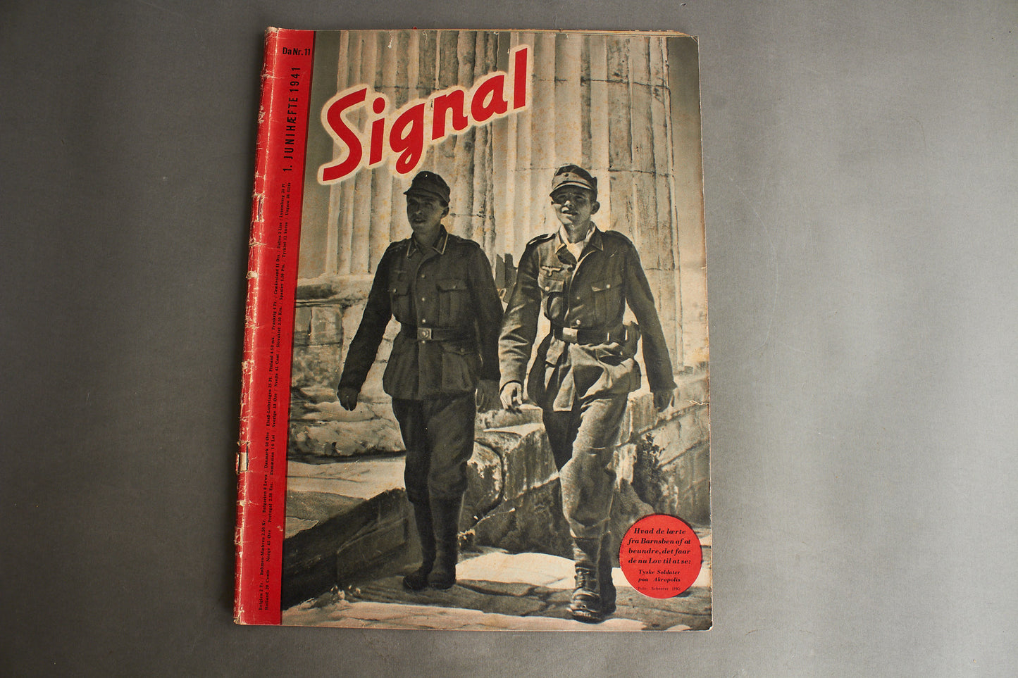 WW2 Tysk/Dansk Signal Blad. Original.