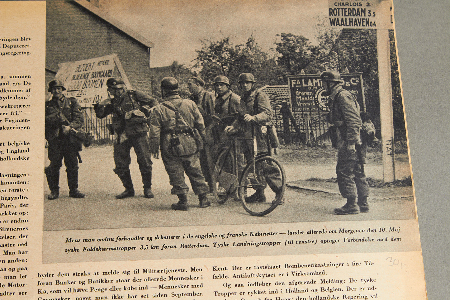 WW2 Tysk/Dansk Signal Blad. Original.