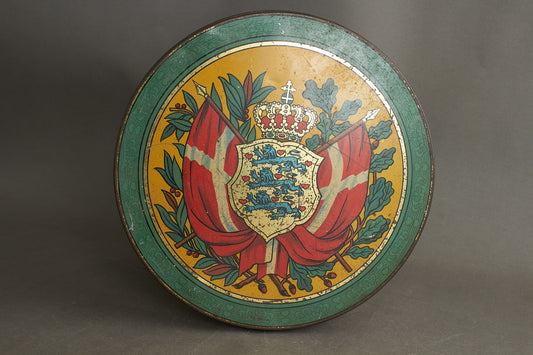 WW2 Dansk Christian d. 10 dåse. Meget stor! Sjælden. Original.