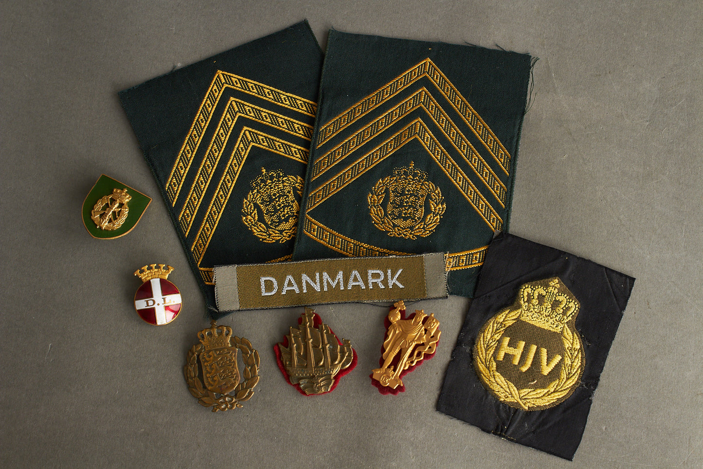 Blandet Dansk Militær Lot. Original.