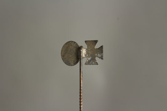WW2 Tysk Jernkors og Sårettegn i Sølv Miniature Pin. Original.