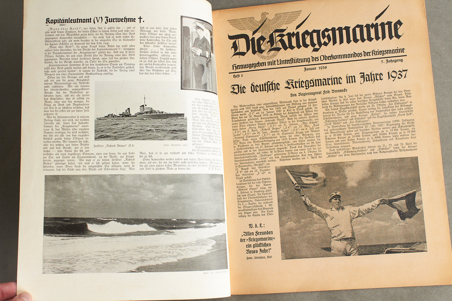 WW2 Tysk "Die Kriegsmarine" Blad. Original.