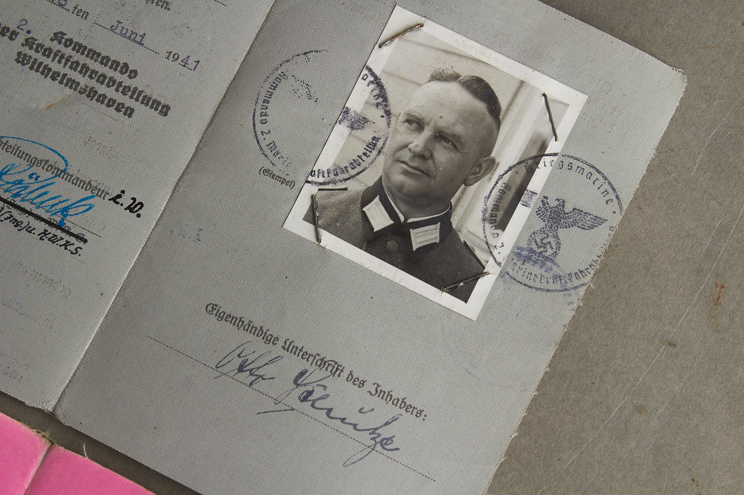 WW2 Tysk Kriegsmarine der Nordsee "Führer- & Fahrlehrerschein". Sjælden. Original.