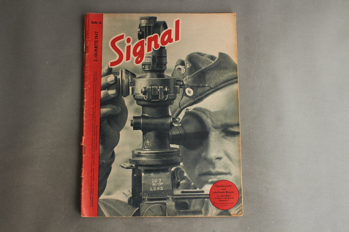 WW2 Tysk/Dansk Signal Blad. Original.