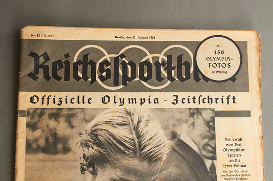 WW2 Tysk Olympiade Blad fra 1936. Stor, A3 størrelse. Original.