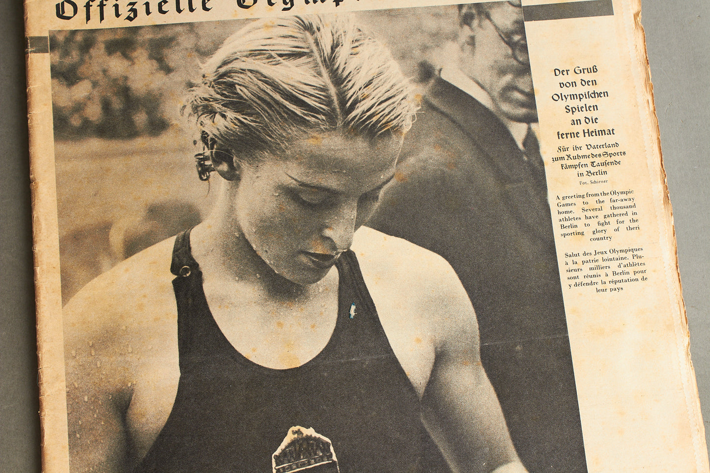 WW2 Tysk Olympiade Blad fra 1936. Stor, A3 størrelse. Original.