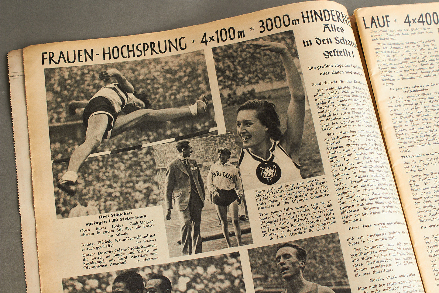 WW2 Tysk Olympiade Blad fra 1936. Stor, A3 størrelse. Original.