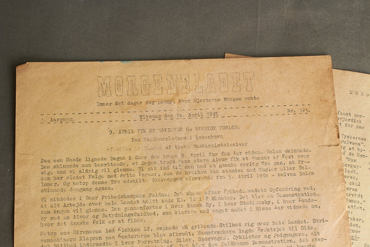 WW2 Dansk Modstandsbevægelsen Illegalt "Morgenbladet". Original.