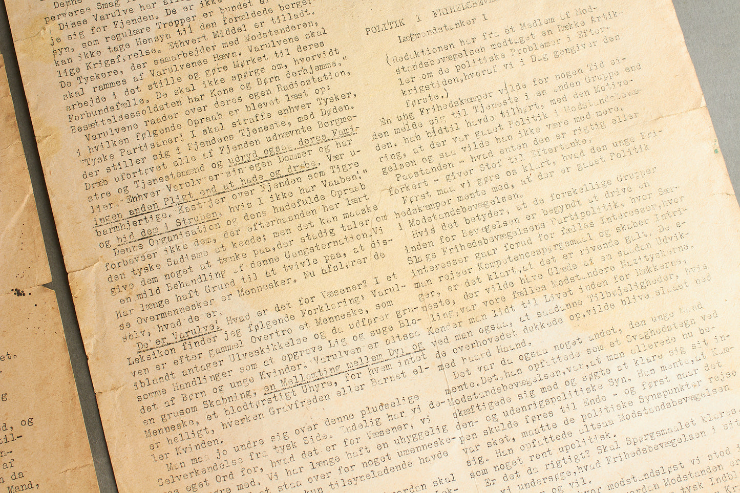 WW2 Dansk Modstandsbevægelsen Illegalt "Morgenbladet". Original.