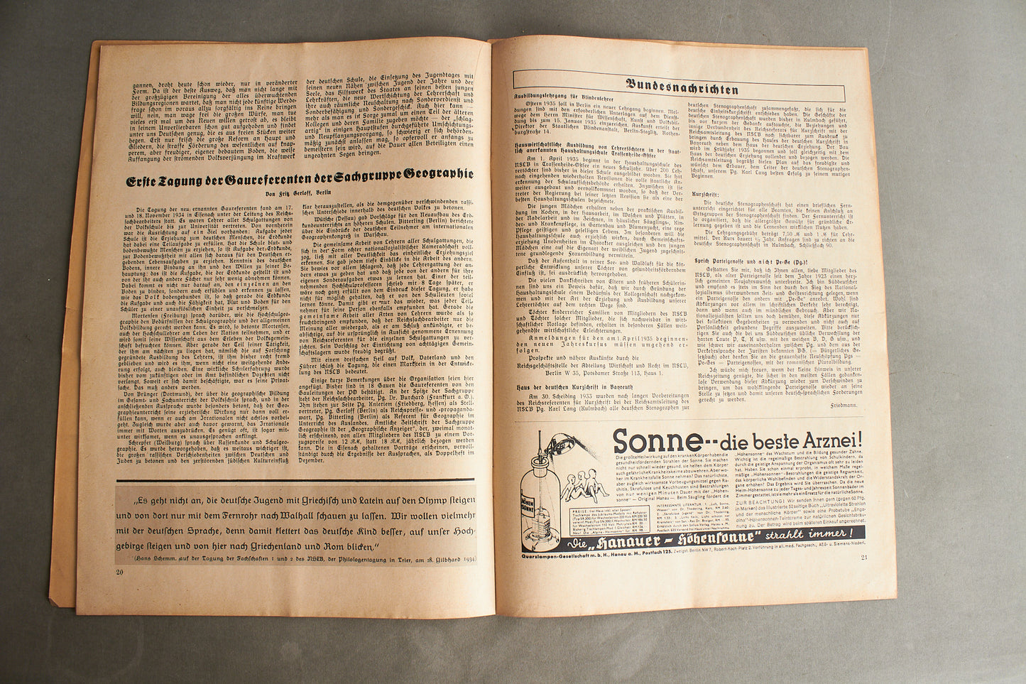 WW2 Tysk NSDAP Blad. Forside og bagside er løs. Original.