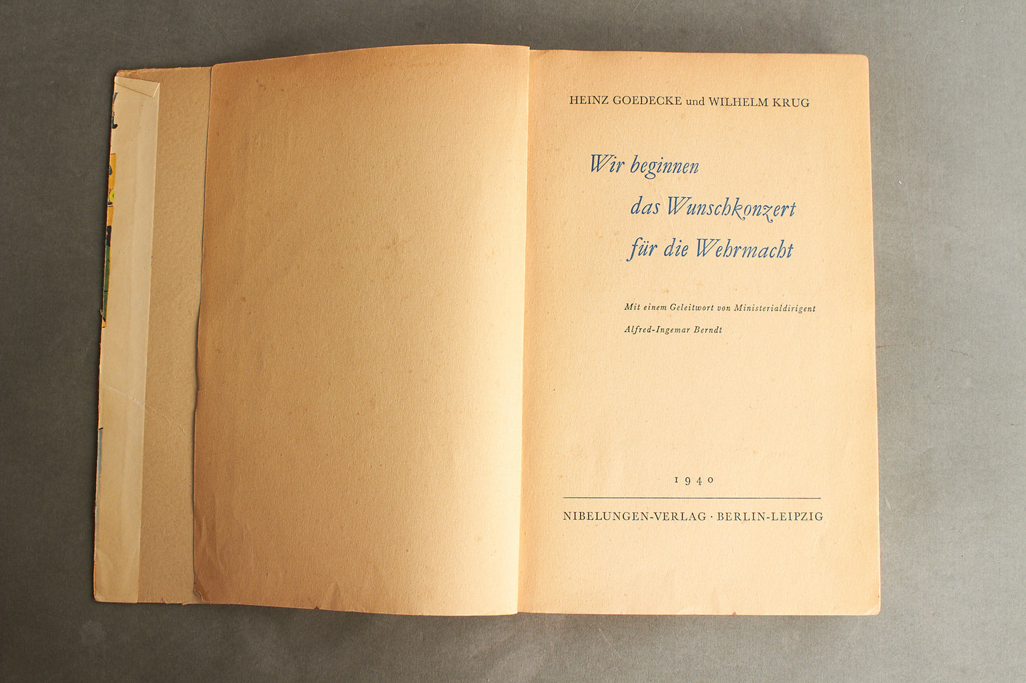 WW2 Tysk Wehrmacht Bog. Original.