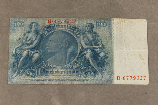 WW2 Tysk "100 Reichsmark" pengeseddel. Årgang 1935. Original.