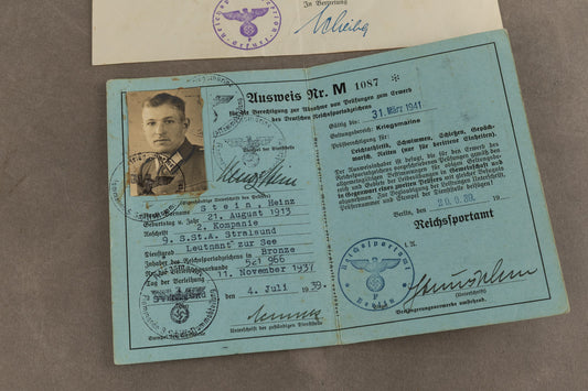WW2 Tysk Kriegsmarine Reichssportsamt "Ausweiss". Sjælden. Original.