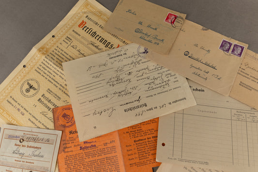 WW2 Tysk Stort Blandet Dokumenter og Feltpost Lot. Original.
