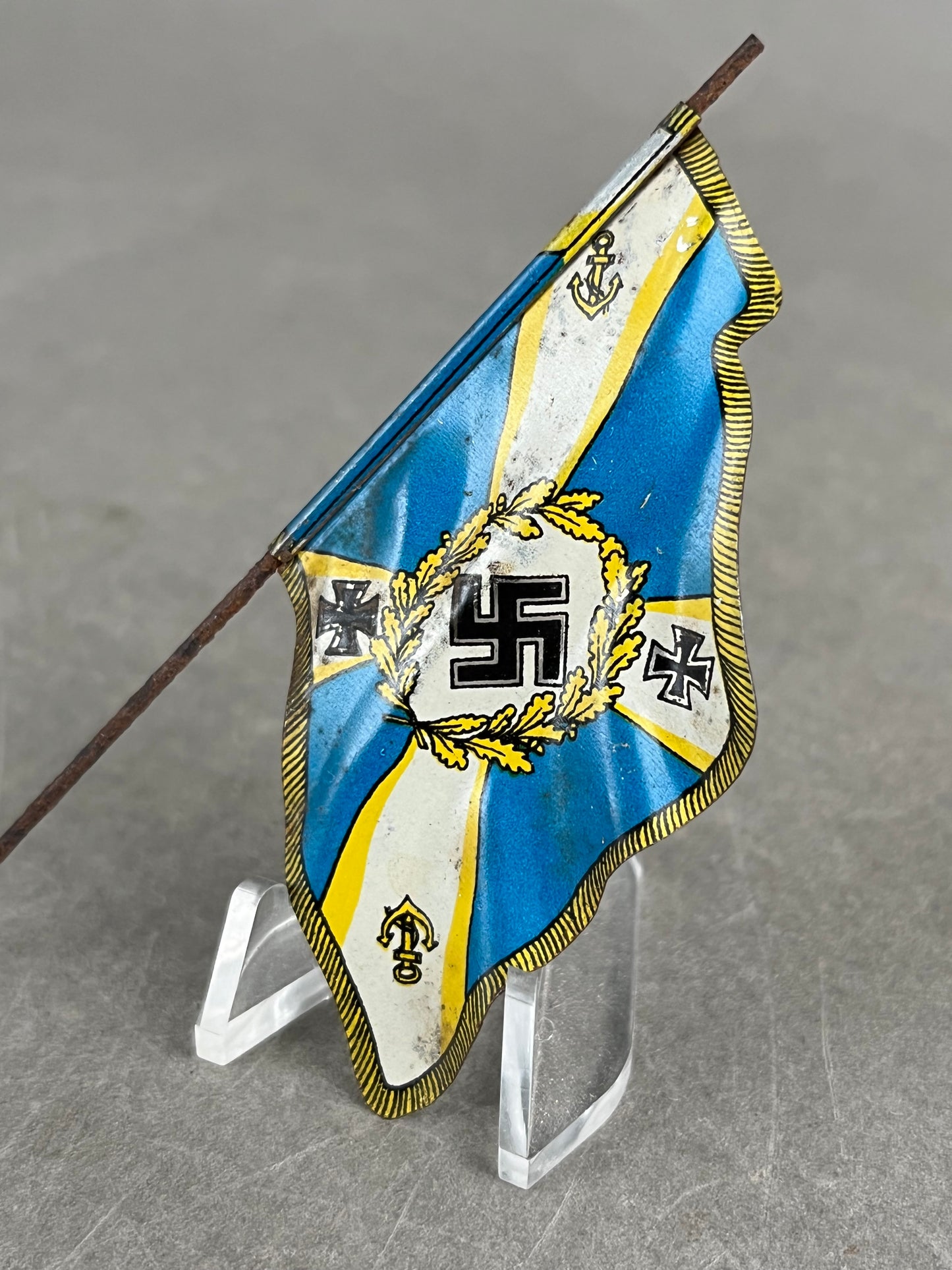 WW2 Tysk Kriegsmarine Lineol Flag. Original.