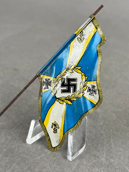 WW2 Tysk Kriegsmarine Lineol Flag. Original.