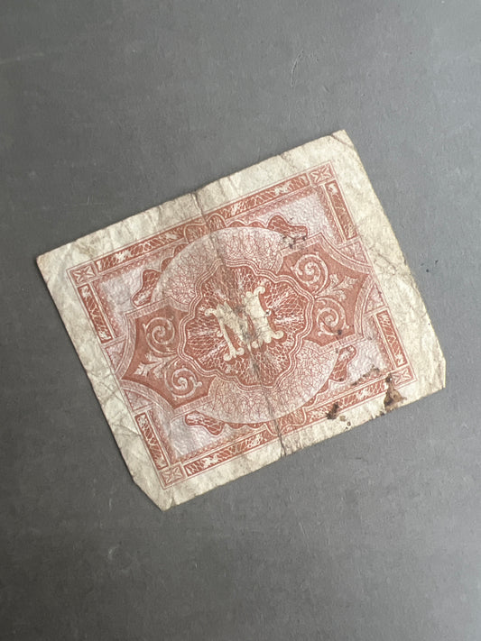 WW2 Tysk Pengeseddel. Lavet af de allierede til brug i erobrede områder. Ses ikke tit. Original.