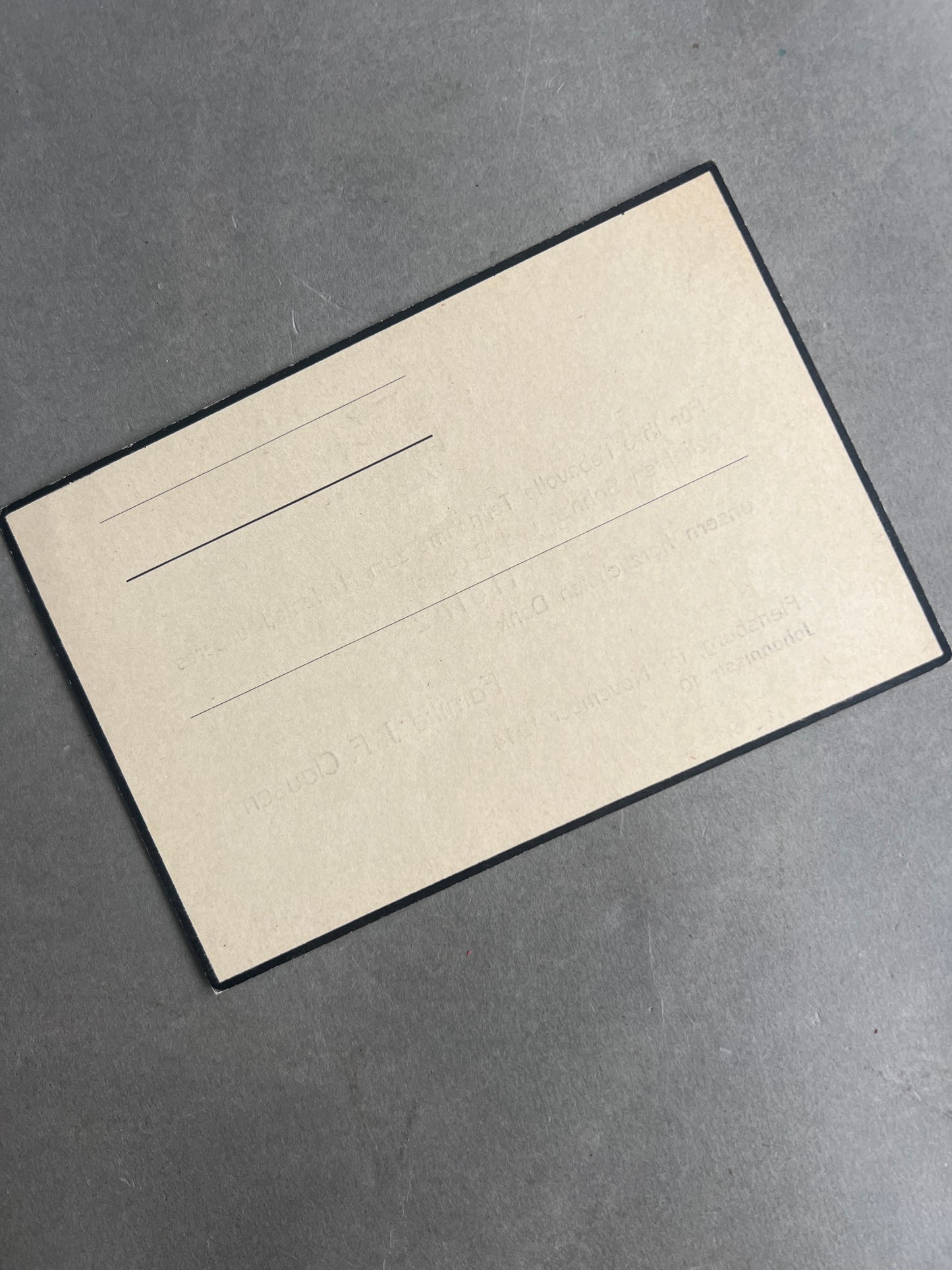 WW2 Tysk "Heldentod" Begravelseskort fra Flensburg. Efternavn "Clausen". Postkort størrelse. Original.