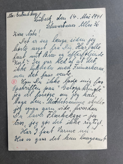 WW2 Tysk Postkort. Original.