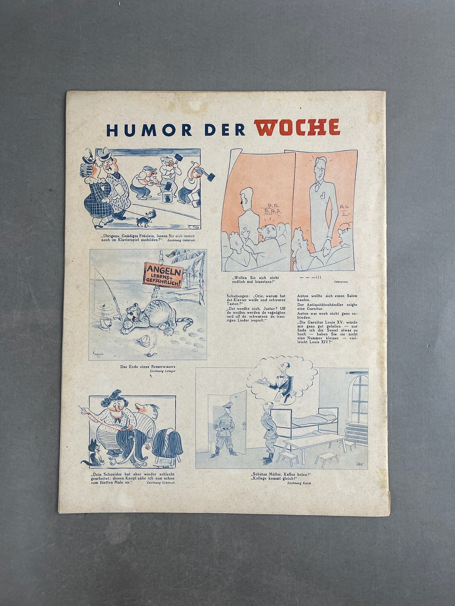 WW2 Tysk "Die Woche" Blad. Original.