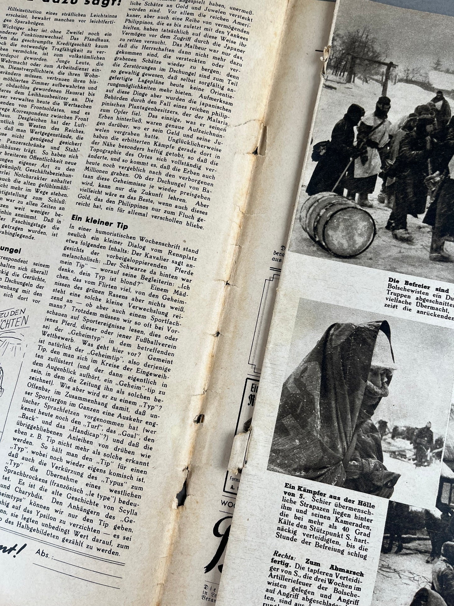 WW2 Tysk "Die Woche" Blad. Original.