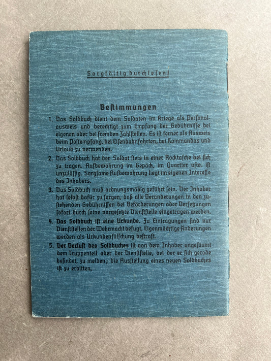 WW2 Tysk Senkrigs Luftwaffe Soldbuch. Original.