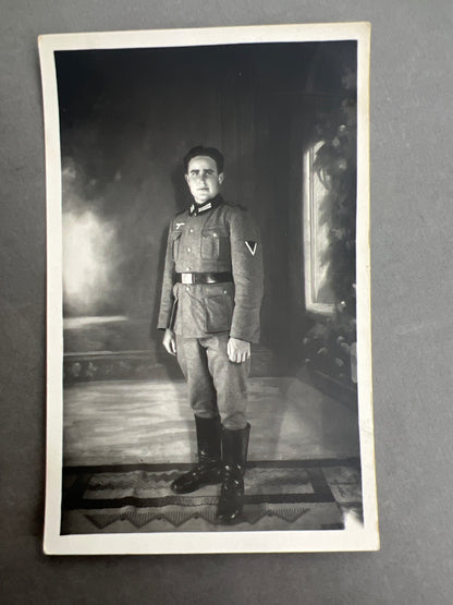 WW2 Tysk Wehrmacht Foto-Postkort. Fransk lavet. Original.