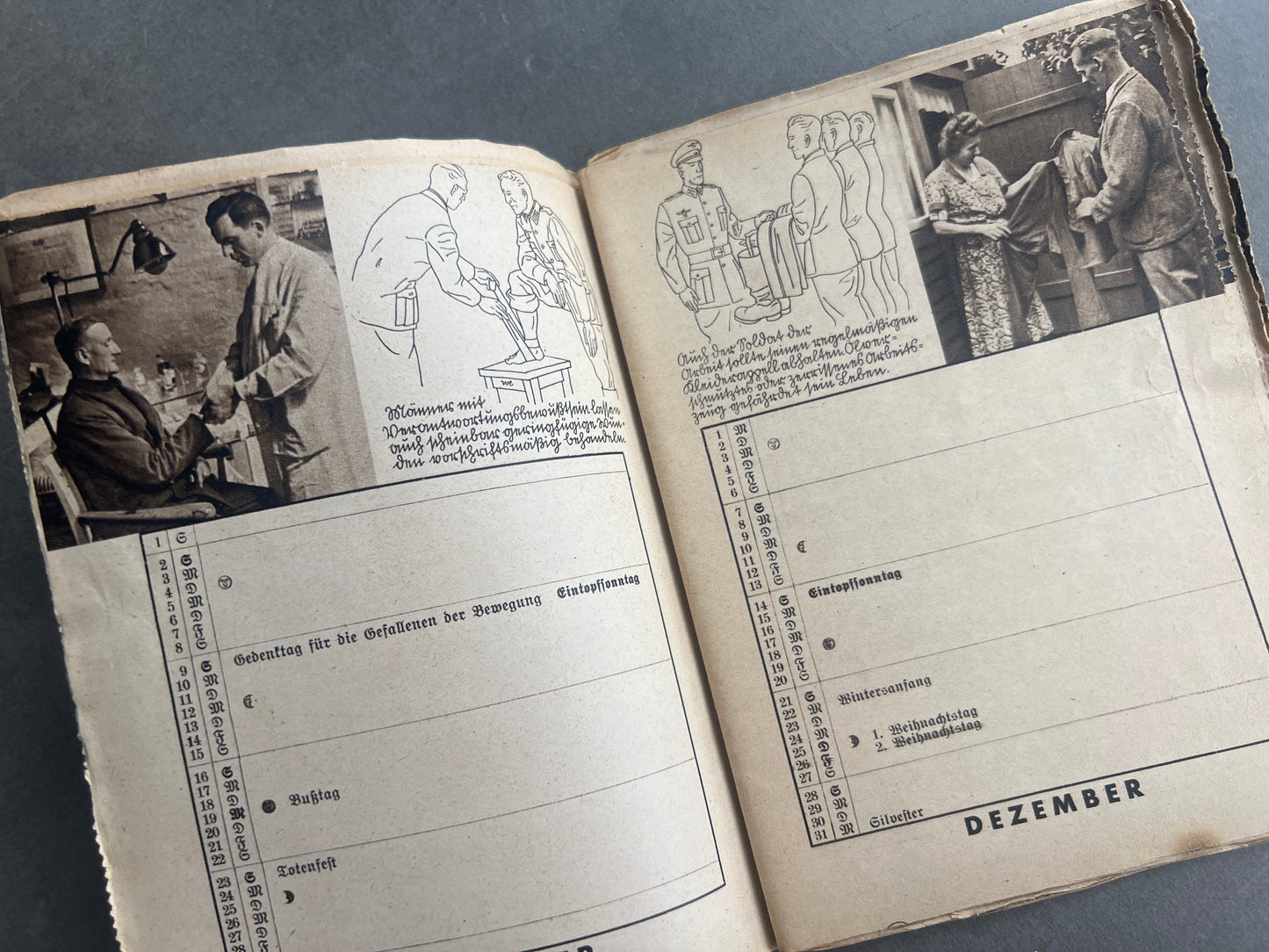 WW2 Tysk DAF Kalender. Original.