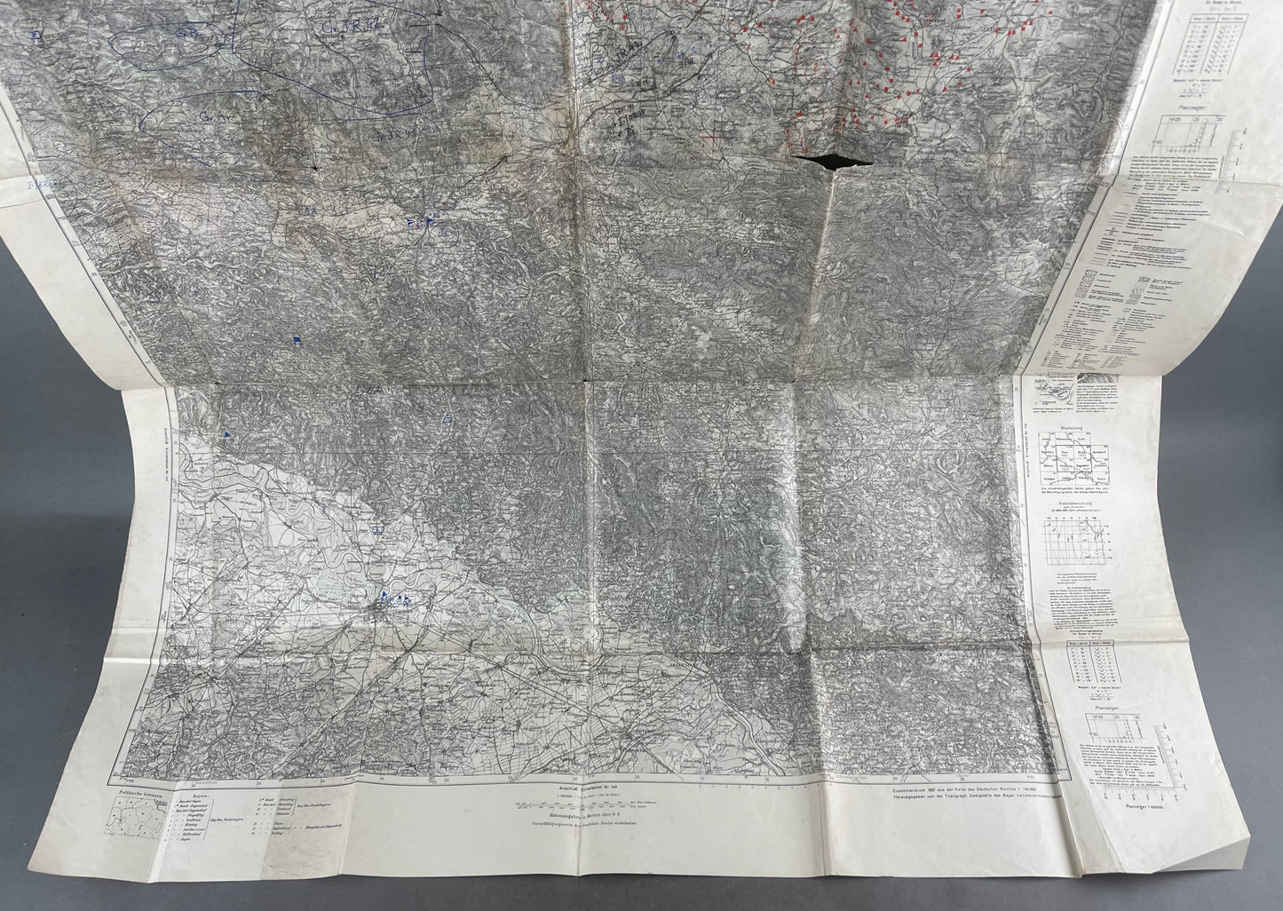 WW2 Tysk Heer Landkort over område i Norge. Original.