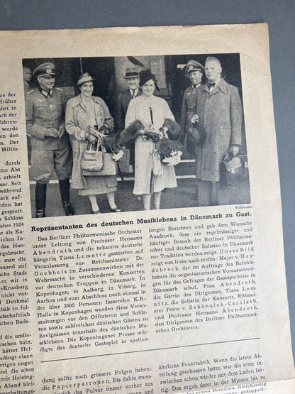 WW2 Tysk/Dansk "Kopenhagener Zeitung" Avis. Original. Tidlig Udgave fra 4. August 1940. Original.