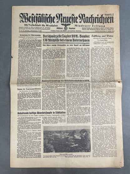 WW2 Tysk NSDAP Avis. Original.