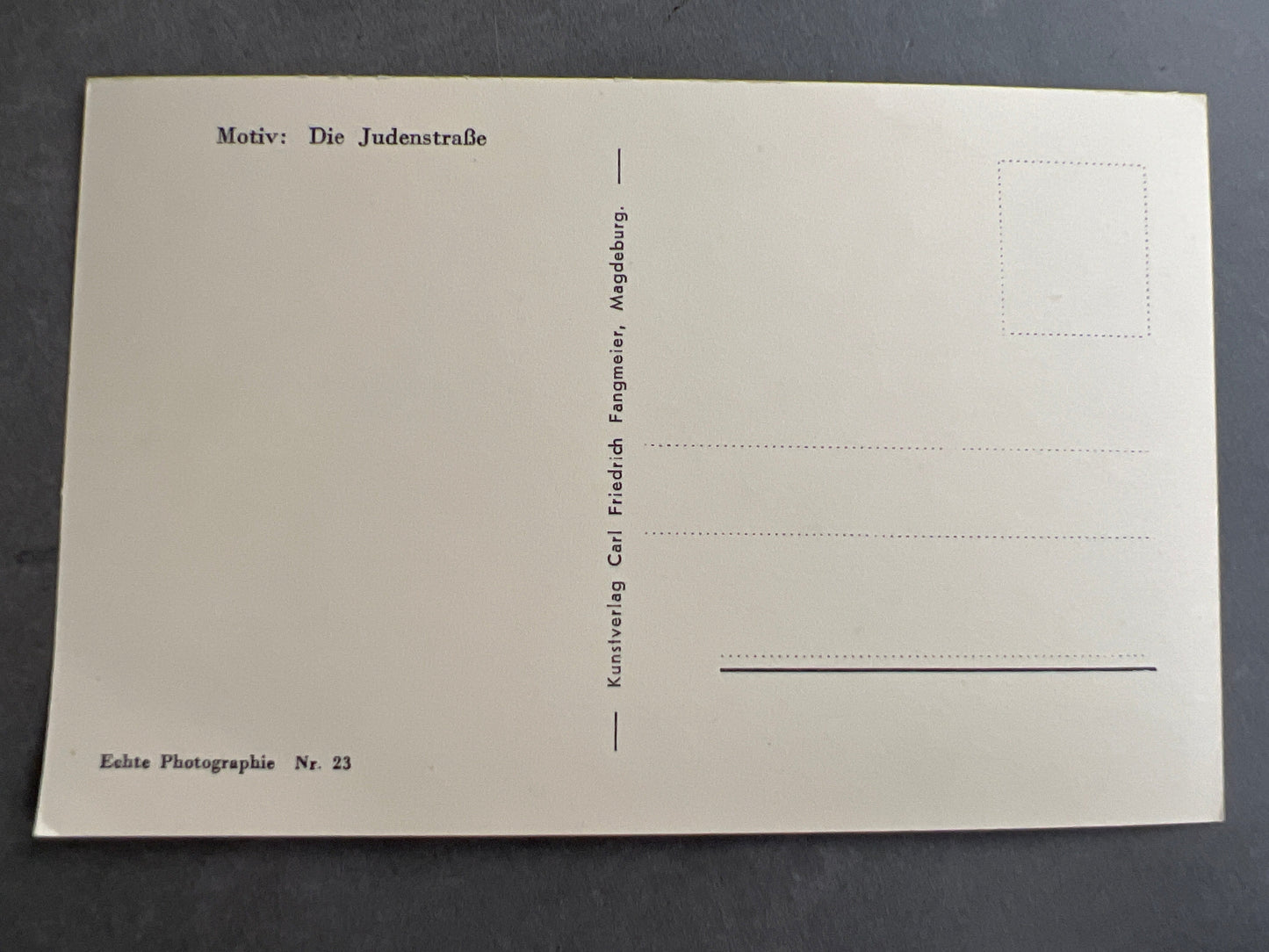 WW2 Tysk Postkort "Die Judenstrasse". Original.