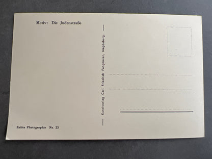 WW2 Tysk Postkort "Die Judenstrasse". Original.