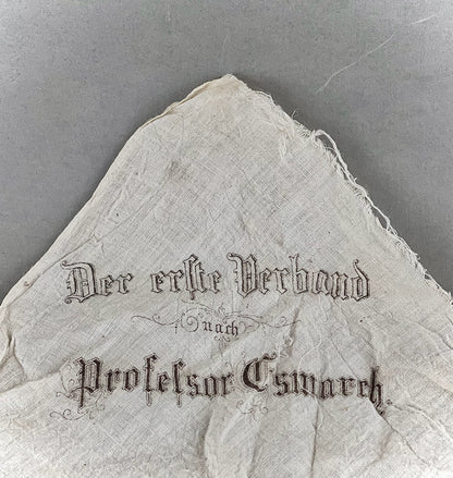 WW1 Tysk Feltforbinding med vejledning trykt. En af de bedre. Dekorativ. Original.