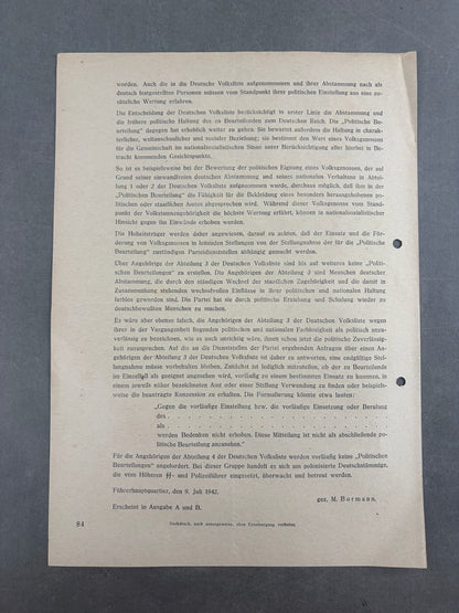 WW2 Tysk NSDAP "Reichsverfügungsblatt". Original.