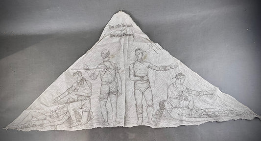 WW1 Tysk Feltforbinding med vejledning trykt. En af de bedre. Dekorativ. Original.