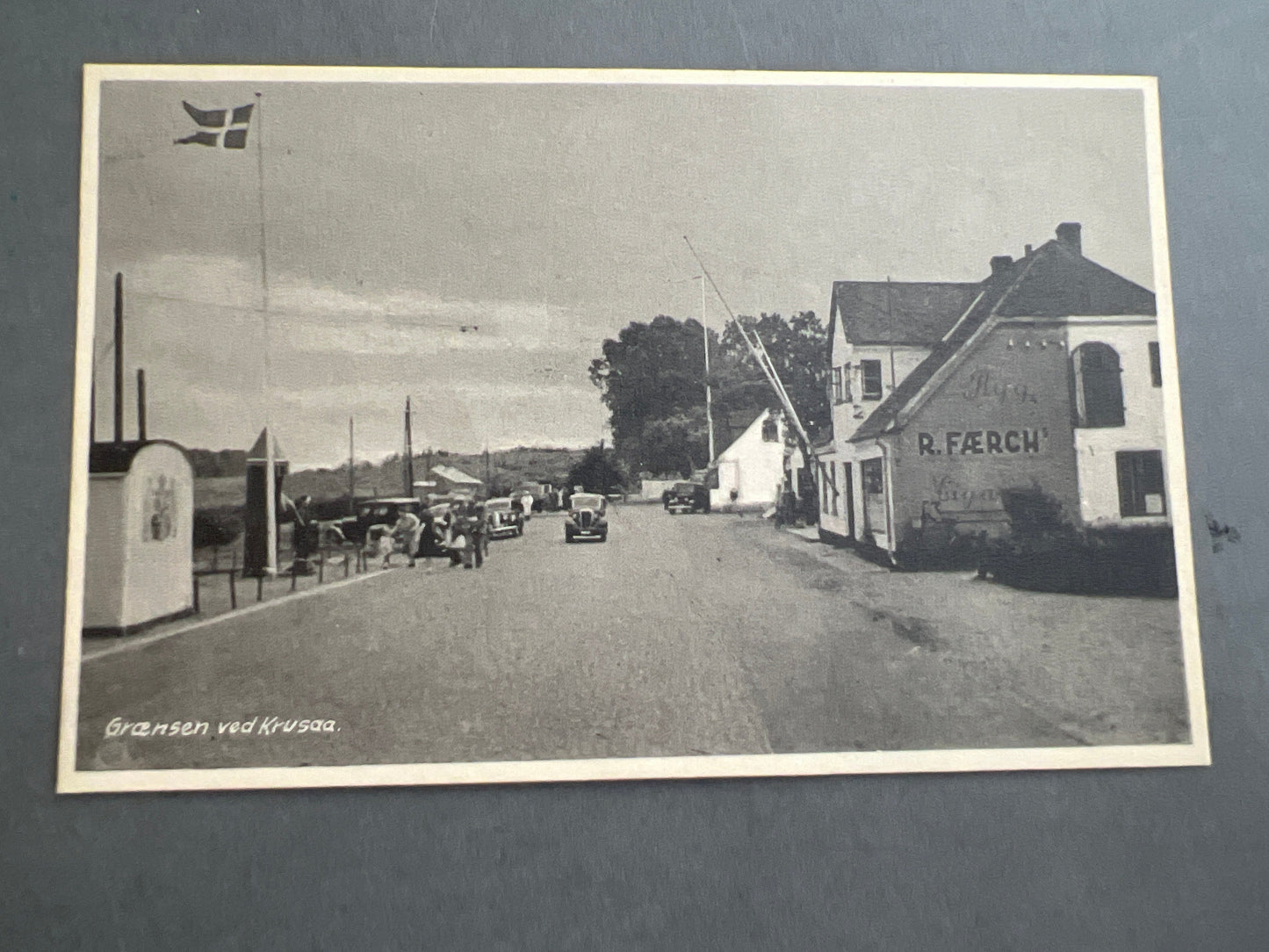 WW2 Dansk Postkort med foto af grænsen ved Krusaa. Original