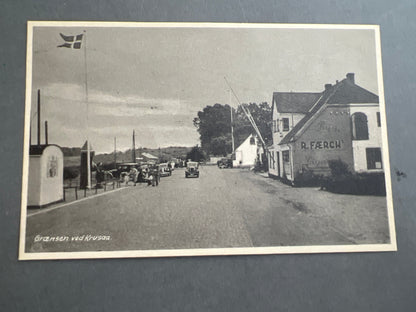 WW2 Dansk Postkort med foto af grænsen ved Krusaa. Original