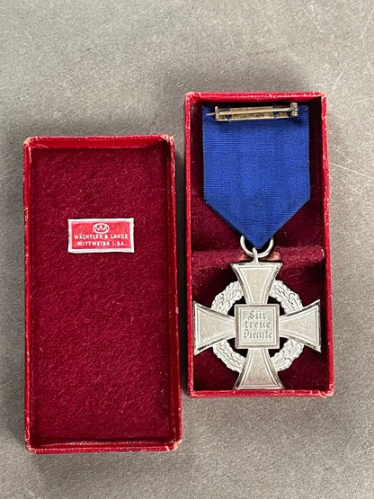 WW2 Tysk Treudienst 25 års tjeneste i æske. Original.