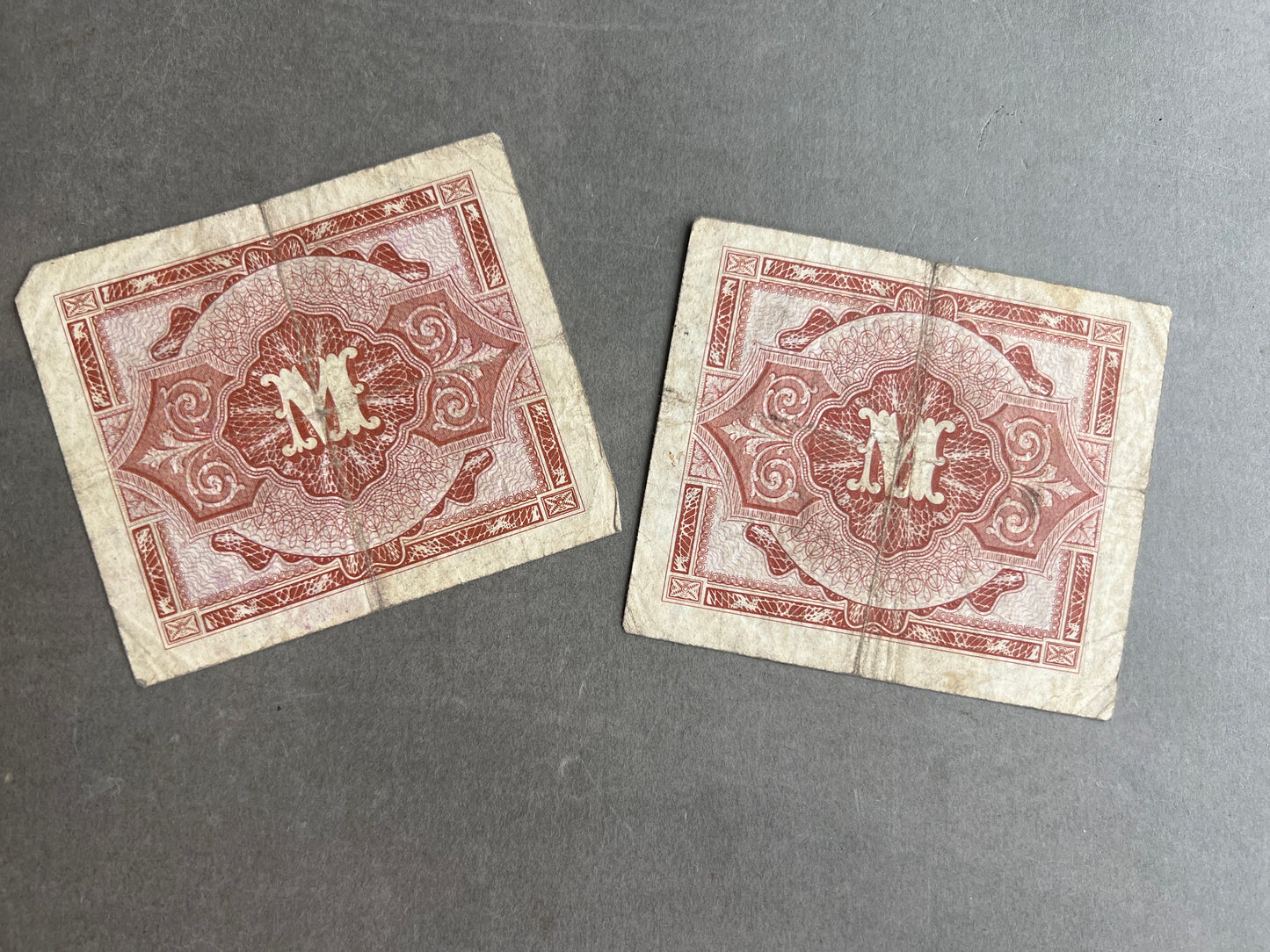 WW2 Tysk Pengesedler. Lavet af de allierede til brug i erobrede områder. Ses ikke tit. Original.