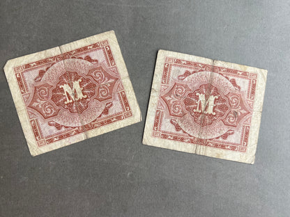 WW2 Tysk Pengesedler. Lavet af de allierede til brug i erobrede områder. Ses ikke tit. Original.