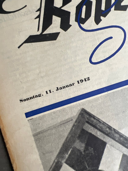 WW2 Tysk/Dansk "Kopenhagener Zeitung" Avis. Original. Original.