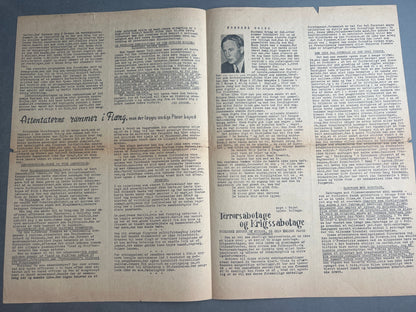 WW2 Dansk Illegal avis "FRI PRESSE" fra 1944. Original.