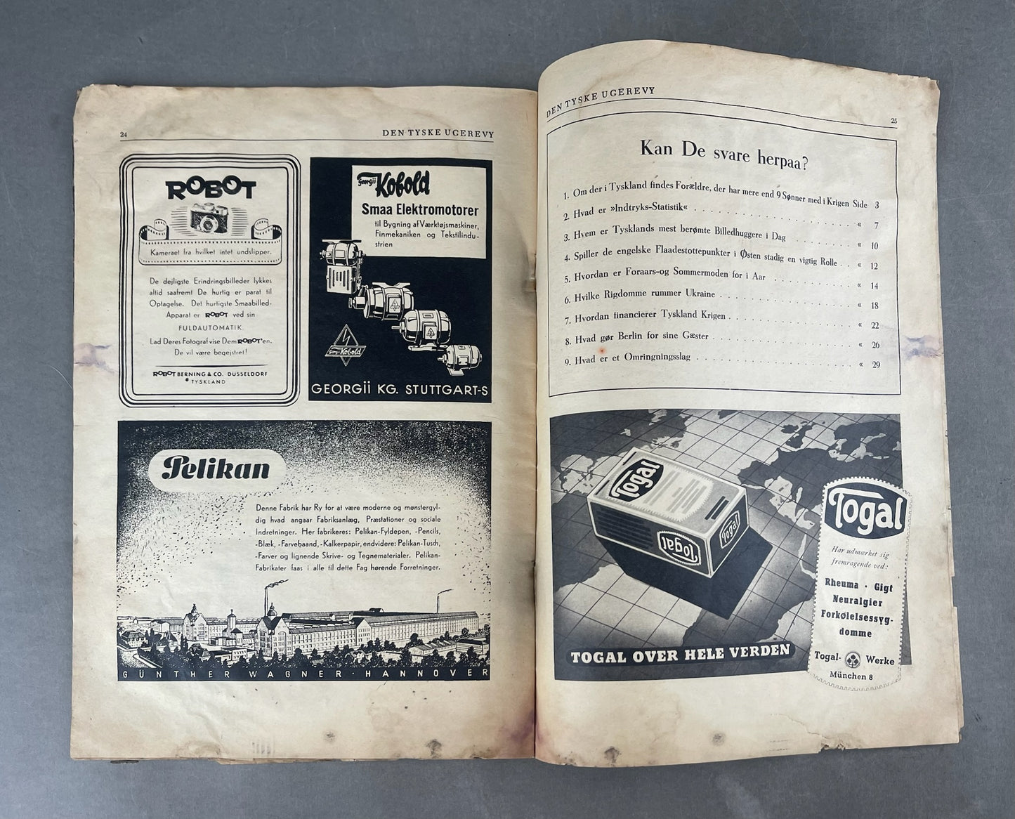 WW2 Dansk Nazistisk "Den Tyske Ugerevy" Blad. Original.
