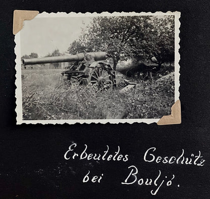 WW2 Tysk Wehrmacht Fotoalbum 1940'erne. MANGE(!) gode billeder fra felttoget i Frankrig. Original.